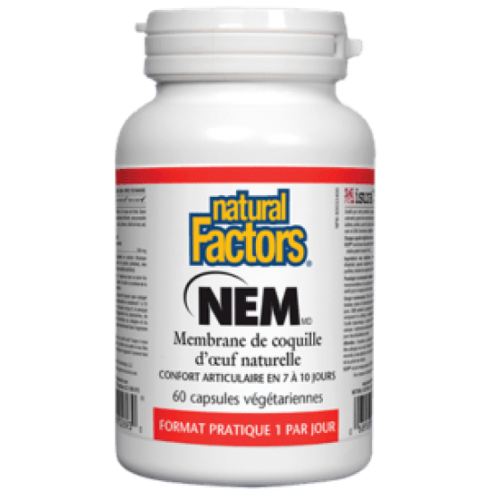 Natural Factors NEMmd Membrane de coquille d'oeuf naturelle 500 mg 30 caps