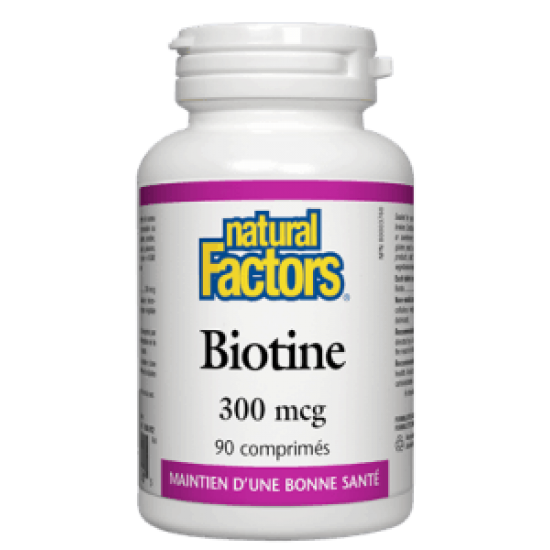 Natural Factors Biotine 300 mcg 90 comrpimés