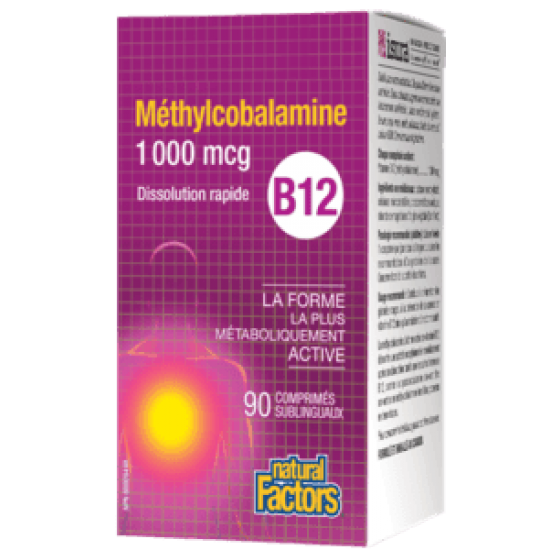 Natural Factors B12 Méthylcobalamine 30 capsules