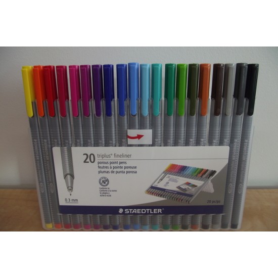 Marqueur extra-fin "Triplus" Fineliner en paquet 20