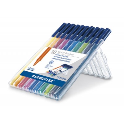 Marqueur triangulaire Triplus " Fiber" en paquet 10