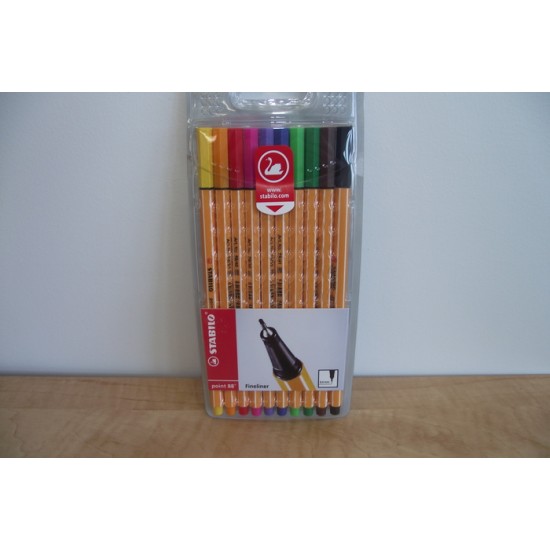 Marqueur extra-fin Stabilo  "point 88" Fineliner en paquet 10