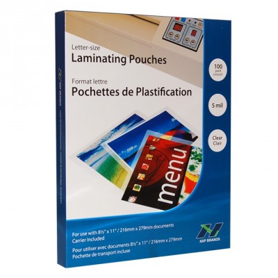 Boîte de 100 feuilles à plastifier 5 mil....