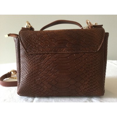 Petit sac en similicuir brun