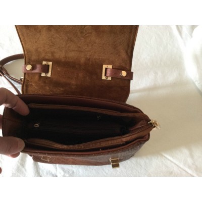 Petit sac en similicuir brun
