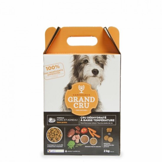 CaniSource sans grains crue déshydratée au porc et agneau pour chien 5kg 