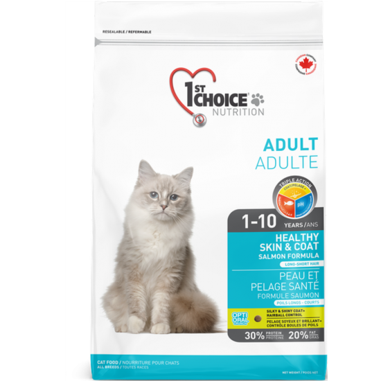 1st choice Formule Peau et Pelage Santé au saumon pour chat adulte 2.72kg