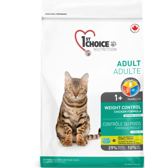 1st Choice Formule Contrôle du Poids au poulet pour chats adultes 2.72kg