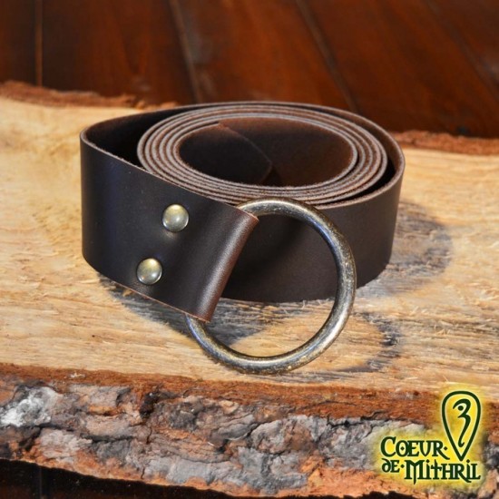 Ceinture Médiévale à Anneau Brune 