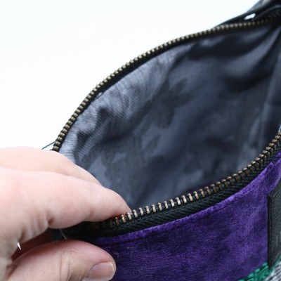 La Mini | Petit sac à main violet avec dentelle noire et blanche