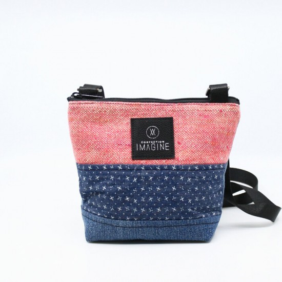 La Mini | Petit sac à main en denim et tissu tissé