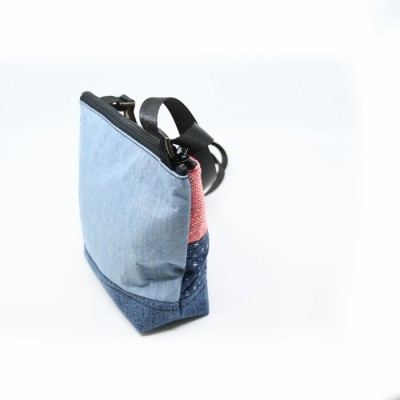 La Mini | Petit sac à main en denim et tissu tissé