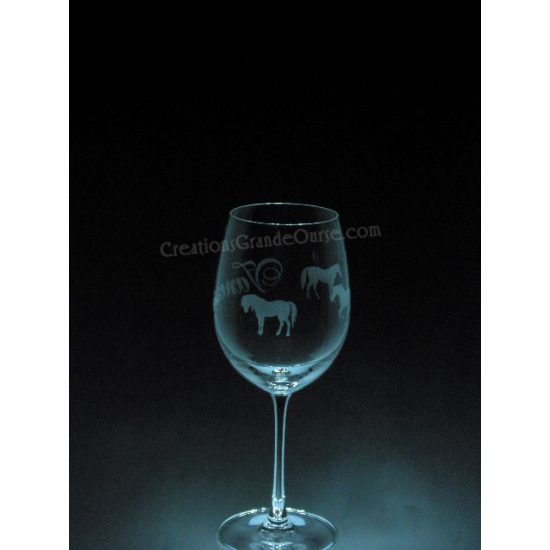ANI-CV-Cheval pony tout le tour - 1 verre - prix basé sur le verre à vin 20oz