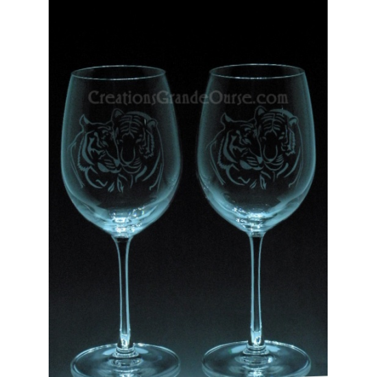 ANI-SW-tigres de l'amour-2 verres - prix basé sur verre à vin 20oz