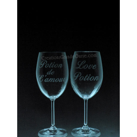 LOV-TX-potion de l'amour-love potion-2 verres - prix basé sur verre à vin 20oz