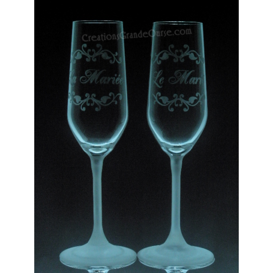 LOV-MA-PERSO-Bride and Groom pied givré  (personnalisé) - prix basé sur verre à vin 20oz