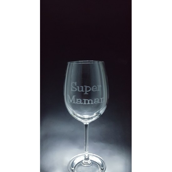 MES-FAM- Super Maman, 1 verre à vin - prix basé sur le verre à vin 20oz