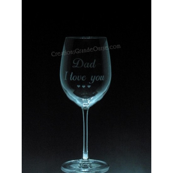 MES-FAM- Dad i love you, 1 verre à vin - prix basé sur le verre à vin 20oz