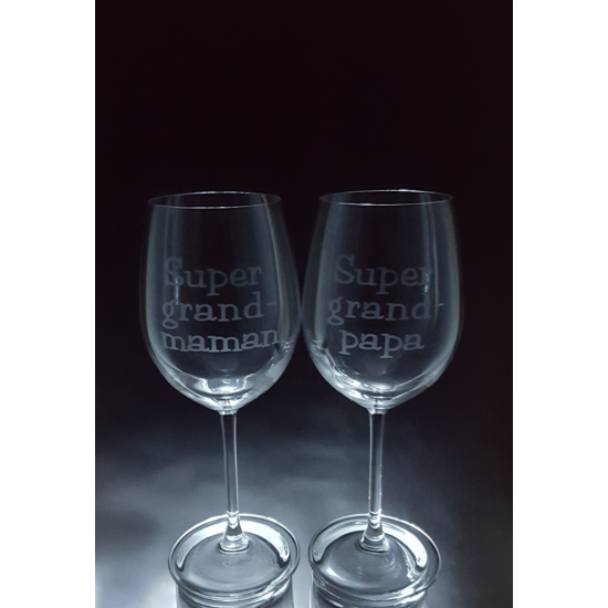 MES-FAM- Super Grand-Maman et Super Grand-Papa, ensemble de 2 verres à vin - prix basé sur le verre à vin 20oz