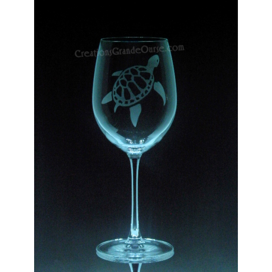 ANI-SM-Tortue - 1 verre - prix basé sur le verre à vin 20oz
