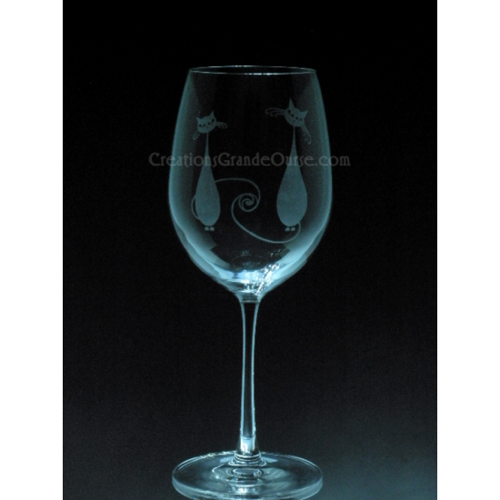 ANI-CK-Chats Queues entralacées - 1 verre - Prix basé sur verre à vin 20oz