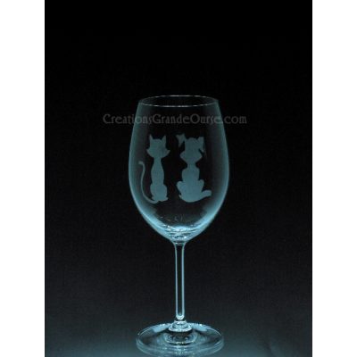 ANI-CK-Chien chat silhouette - 1 verre - prix...