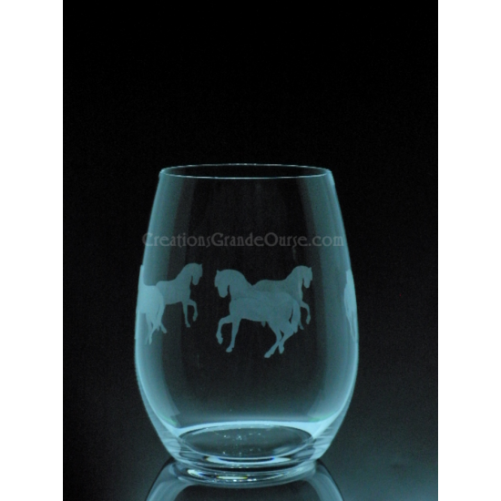 ANI-CV-Cheval équestre tout le tour X 5 - 1 verre