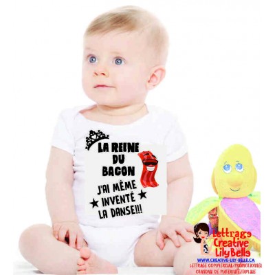 T-SHIRT BACON ROI OU REINE BACON 3393