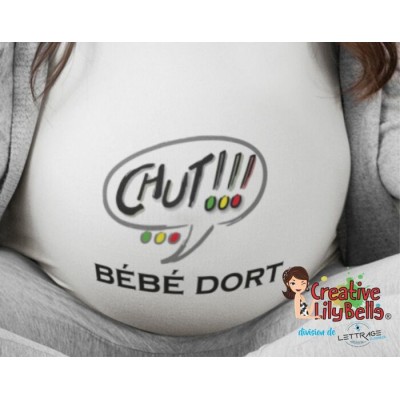 CHANDAIL DE MATERNITÉ CHUT BÉBÉ DORT COULEUR 