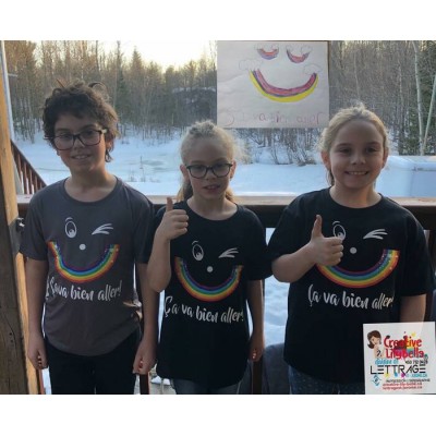 T-SHIRT ÇA VA BIEN ALLER  ARC-EN-CIEL SOURIRE...