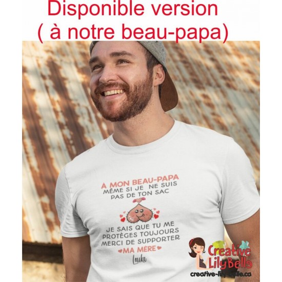 t-shirt beau papa même pas de ton sac merci de supporter ma mère ts4763