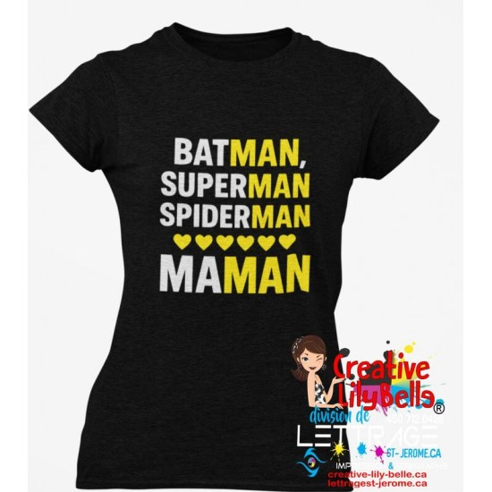 super maman spiderman, batman, superman ts4774