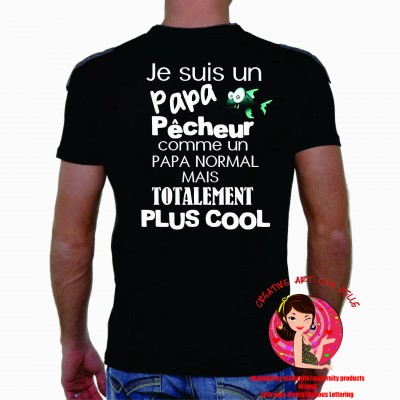 t-shirt papa pêcheur ou papy ou parrain ou grand...