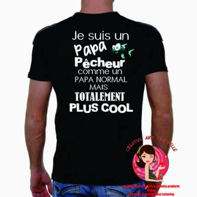 t-shirt papa pêcheur ou papy ou parrain ou grand papa 4062