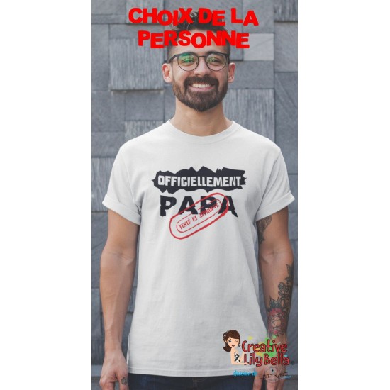 t-shirt officiellement papa,...