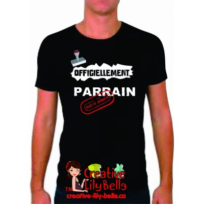 t-shirt officiellement papa, parrain,MAMIE,,papy,MARRAINE  etc 4113