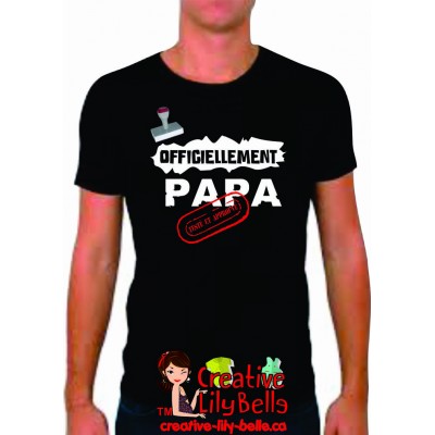 t-shirt officiellement papa, parrain,MAMIE,,papy,MARRAINE  etc 4113