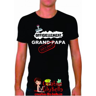 t-shirt officiellement papa, parrain,MAMIE,,papy,MARRAINE  etc 4113