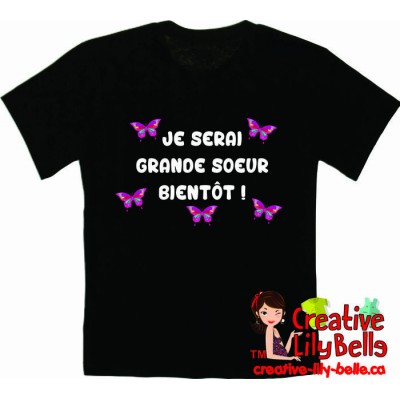 T-SHIRT OU CACHE-COUCHE GRANDE-SOEUR PAPILLON 3187