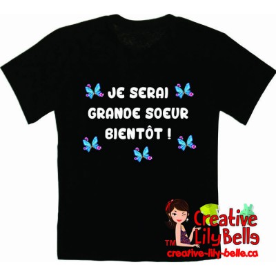 T-SHIRT OU CACHE-COUCHE GRANDE-SOEUR PAPILLON 3187