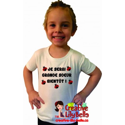 T-SHIRT OU CACHE-COUCHE  GRANDE SOEUR COCCINELLE 3188