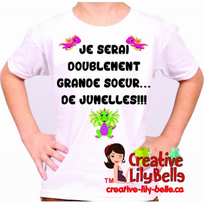 t-shirt ou cache-couche doublement soeur 3194