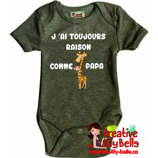 cache-couche ou t-shirt toujours raison comme papa...