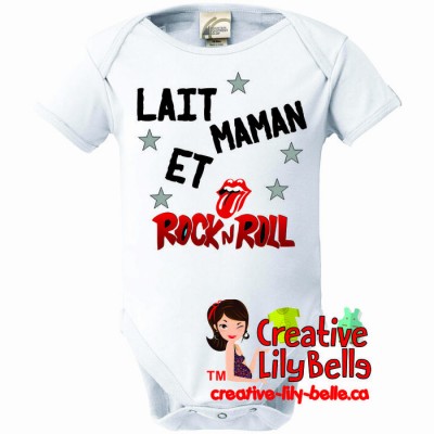 cache-couche ou t-shirt lait Rock n roll 3206