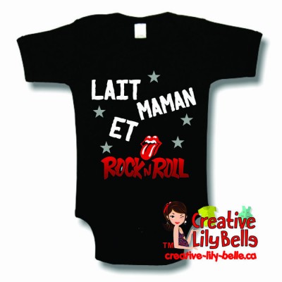 cache-couche ou t-shirt lait Rock n roll 3206