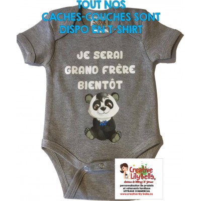 a T-SHIRT OU cache-couche grand frere panda 3268