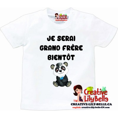 a T-SHIRT OU cache-couche grand frere panda 3268