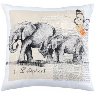 COUSSIN  éléphants - 40 x 40 cm