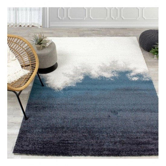 TAPIS 5'3'' X 7'7'' écru bleu violet