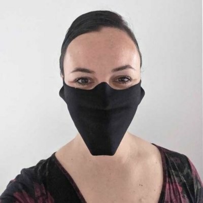 Masque réutilisable en coton mince noir